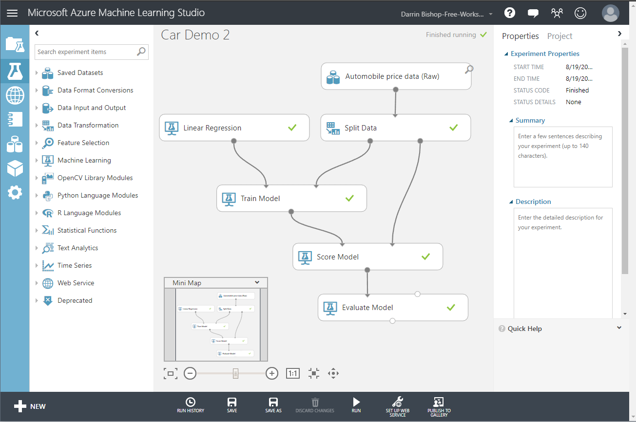 Azure Machine Learning Studio With Experiment
